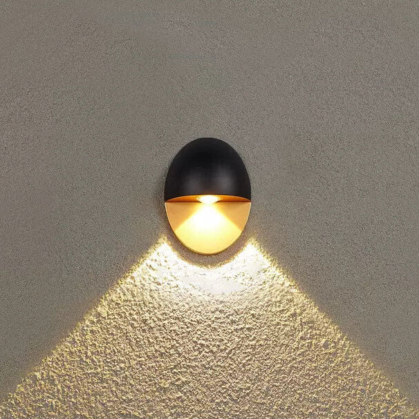 Modern Minimalist Oval Shape Aluminum Outdoor Waterproof LED Wall Sconce Lamp for Outdoor Patio Lumendat