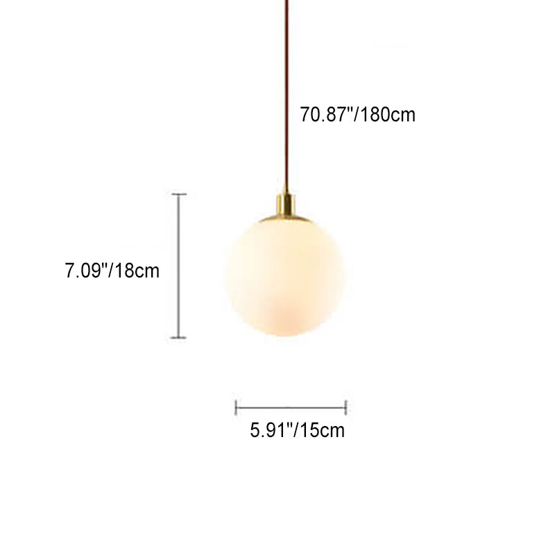 Contemporary Nordic Minimalist White Orb 1-Light Pendant Light For Bedroom Lumendat