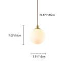 Contemporary Nordic Minimalist White Orb 1-Light Pendant Light For Bedroom Lumendat