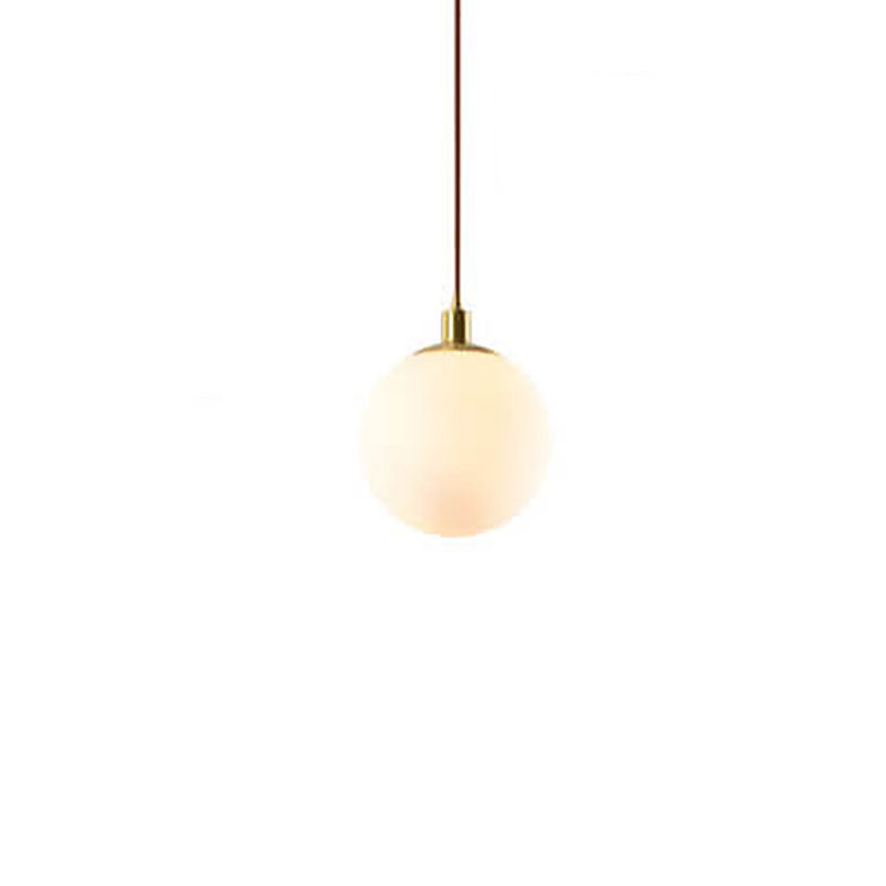 Contemporary Nordic Minimalist White Orb 1-Light Pendant Light For Bedroom Lumendat