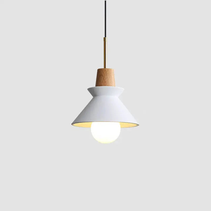 Nordic Minimalist Macaron Wood Cement 1-light Pendant Light Lumendat