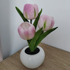 Tulip Simulation Bouquet Ceramic Flower Pot LED Night Light Table Lamp Lumendat