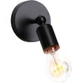 Contemporary Industrial Iron Round Exposed Bulb 1-Light Wall Sconce Lamp For Entryway