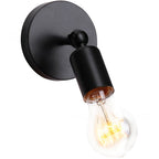 Contemporary Industrial Iron Round Exposed Bulb 1-Light Wall Sconce Lamp For Entryway