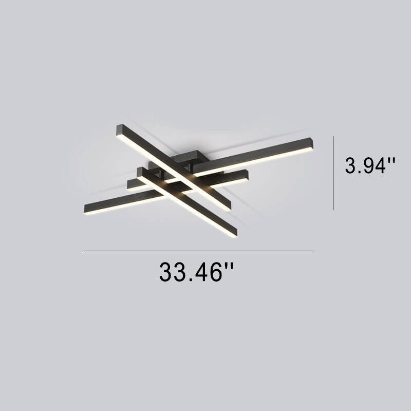 Industrial Aluminum Creative Geometric Line LED Flush Mount Light BulbSquare
