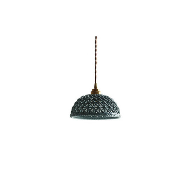 Vintage Ceramic Lattice Design 1 - Light Pendant Light BulbSquare
