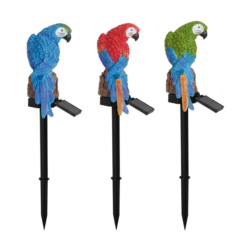 Outdoor Solar Waterproof Colorful Resin Parrot LED Lawn Insert Landscape Light Lumendat