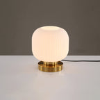 Nordic Striped Glass Oval Design 1-Light Table Lamp Lumendat