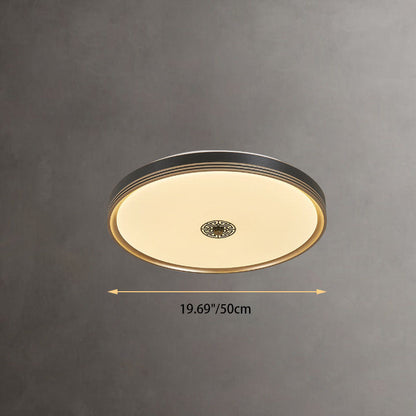 Traditional Chinese Square Geometric Acrylic LED Flush Mount Ceiling Light for Living Room