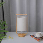 Modern Minimalist Wood Cloth Portable LED Night Light Table Lamp Lumendat