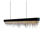 Contemporary Luxury Rectangular Stainless Steel Crystal LED Chandelier for Dining Room BulbSquare