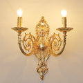 European Modern Luxury Candelabra Carved Zinc Alloy Fabric 2-Light Wall Sconce Lamp Lumendat