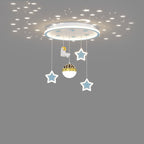 Lumendat Contemporary Creative Starry Night Acrylic Round Shade LED Kids Flush Mount Ceiling Light For Bedroom Lumendat