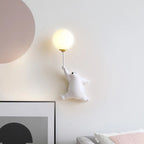 Modern Creative Bear Iron Glass 1-Light Wall Sconce Lamp