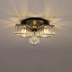Modern Luxury Diamond Shaped Iron Crystal 3/4/5/6 Light Semi-Flush Mount Ceiling Light Lumendat