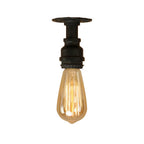 Vintage Steampunk Style Iron Glass Shade 1-light Flush Mount Ceiling Light BulbSquare