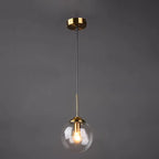 Contemporary Nordic Copper Spherical Glass Shade 1/3/5-light Island Light Chandelier for Dining Room Lumendat