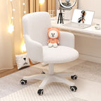 Modern Minimalist Fabric Velvet Nylon Sponge Round Rotatable Desk Chair Backrest Armrest For Home Office DFM-F