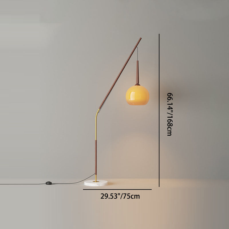 Traditional Vintage Orb Iron Glass 1-Light Standing Floor Lamp For Bedroom Lumendat