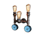 Traditional Vintage Iron Pipe Water Meter 3-Light Wall Sconce Lamp For Living Room Lumendat