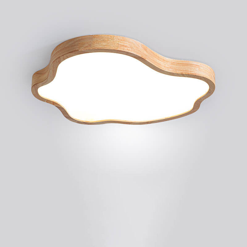 Japanese Modern Cloud Acrylic Log LED Flush Mount Ceiling Light BulbSquare