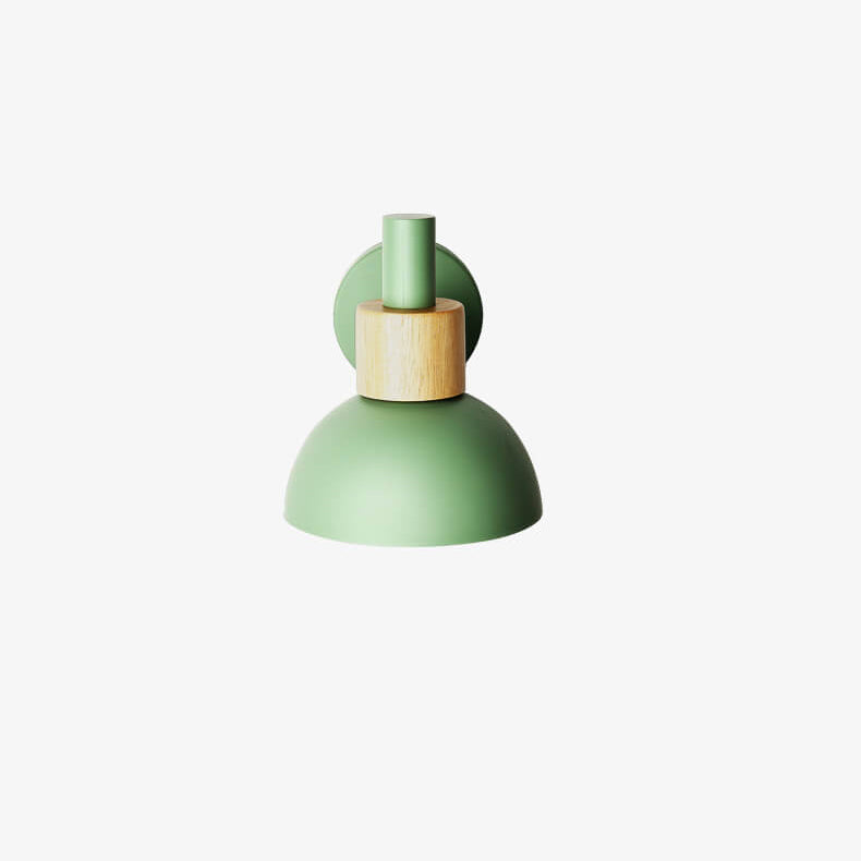 Modern Classic Macaron Solid Color Wood Iron 1-Light Wall Sconce Lamp Lumendat