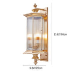Contemporary Industrial Brass Finish Frame Glass Shade 1/3-Light Wall Sconce Lamp For Outdoor Patio Lumendat