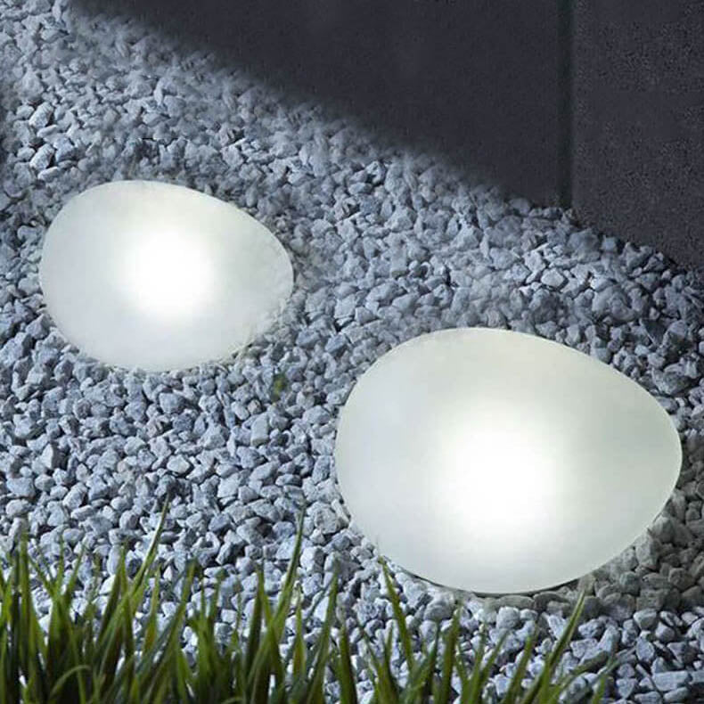 Solar Pebble ABS Sandblasted Glass LED Outdoor Landscape Light Lumendat
