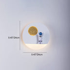 Lumendat Contemporary Creative Iron Resin Round Astronaut LED Wall Sconce Lamp For Bedroom Lumendat