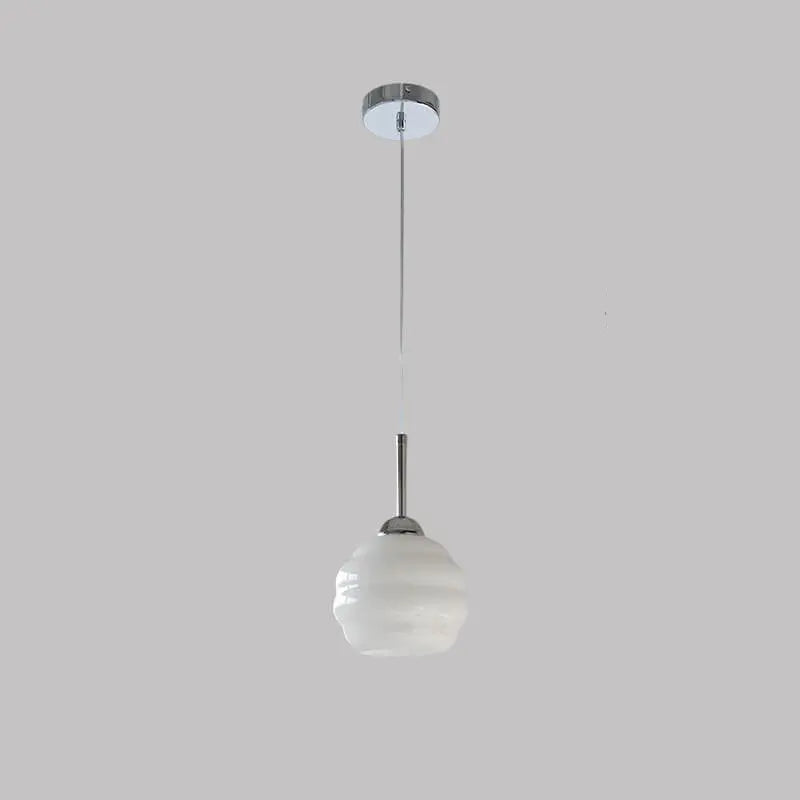 Vintage French Glass Round Tart 1-light Pendant Light Lumendat