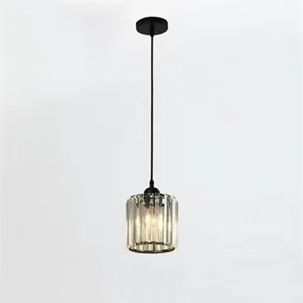 Modern Luxury Dazzling Prismatic Crystal Shade 1-light Pendant Light for Bedroom