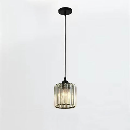 Modern Luxury Dazzling Prismatic Crystal Shade 1-light Pendant Light for Bedroom