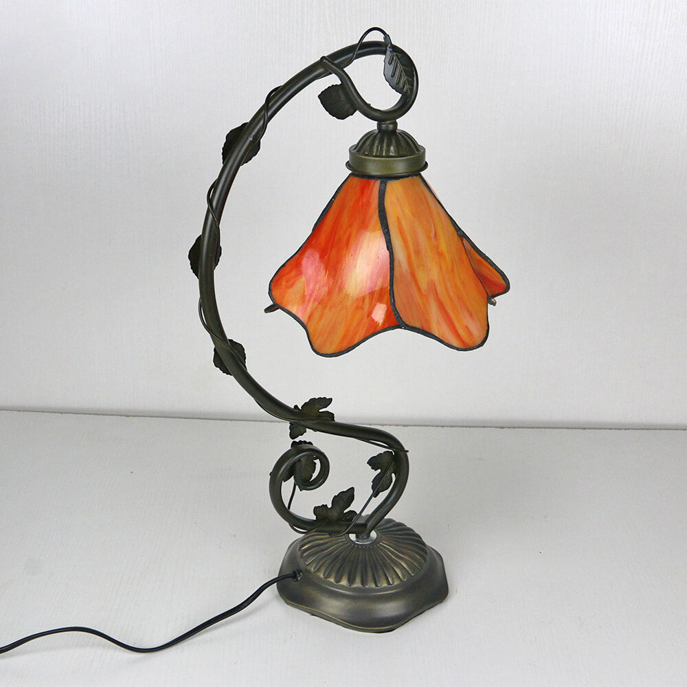 Tiffany Simple Flower Petal Resin Stained Glass 1-Light Table Lamp Lumendat