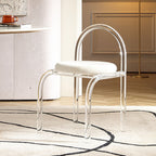 Contemporary Nordic Acrylic Velvet Sponge Round Arched Dining Chair Backrest For Dining Room DFM-F