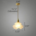 French Vintage Petal Glass 1-light LED Pendant Light Lumendat