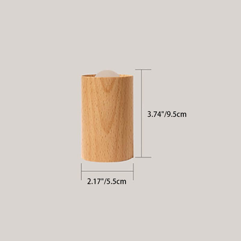 Modern Simple Wooden Cylindrical USB LED Table Lamp Lumendat