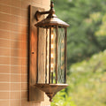Outdoor Vintage Chinese Transparent Cage 1-Light Waterproof Wall Sconce Lamp Lumendat