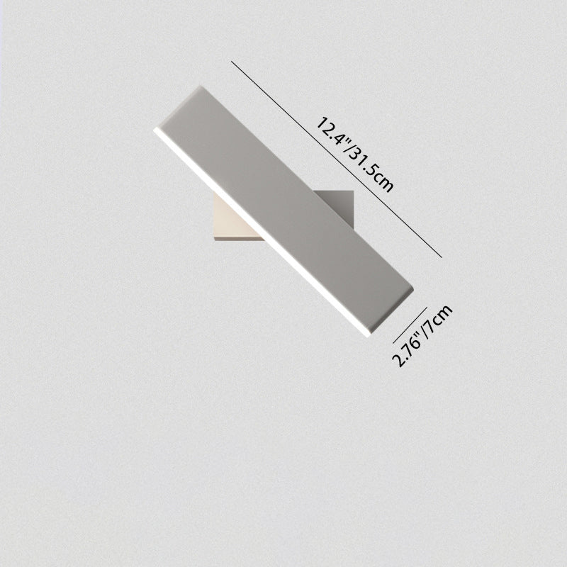 Modern Minimalist Rectangular Bar Aluminum Acrylic Rotatable LED Wall Sconce Lamp For Living Room Lumendat