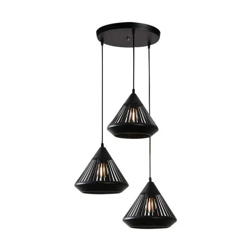 Modern Minimalist Iron Hollow Diamond Shape 1/3-light Island Light Chandelier Lumendat