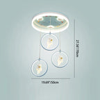 Modern Art Deco Round Astronaut Fairy Princess Acrylic Iron LED Flush Mount Ceiling Light for Bedroom
