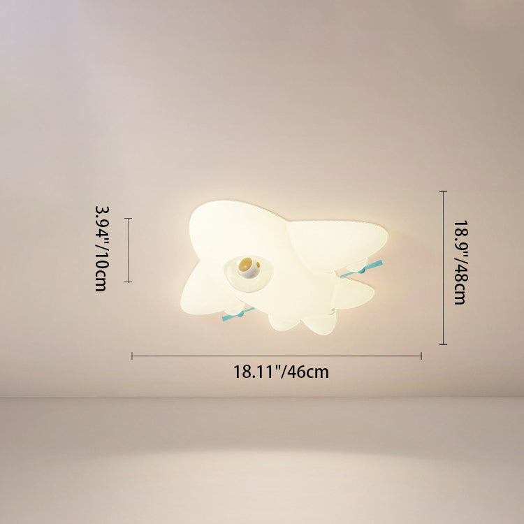 Lumendat Contemporary Creative PE Cartoon Aircraft LED Kids Flush Mount Ceiling Light For Living Room Lumendat