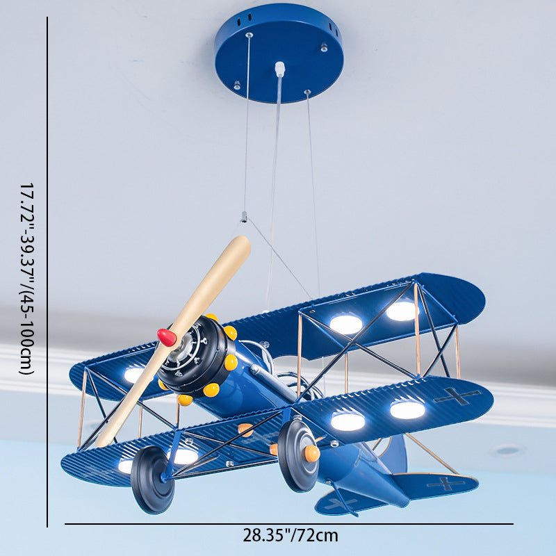 Lumendat Contemporary Creative Kids Aircraft Hardware Acrylic LED Chandelier For Bedroom Lumendat