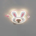 Lumendat Cartoon Creative Bunny Carrot LED Flush Mount Ceiling Fan Light Lumendat