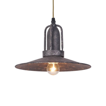 Contemporary Industrial Pot Lid Iron Antique 1-Light Pendant Light For Living Room