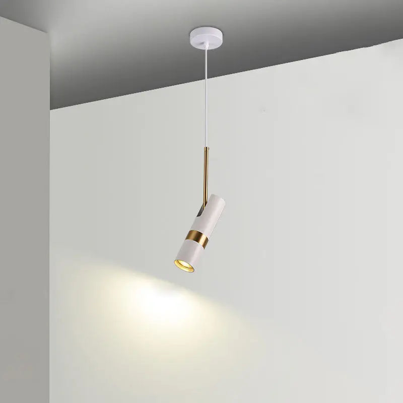 Contemporary Nordic Simplicity Metal Long Barrel 1-light Pendant Light for Bedroom BulbSquare