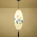 Oriental Antique Handmade Oval Lantern Fabric 1-light Pendant Light Lumendat