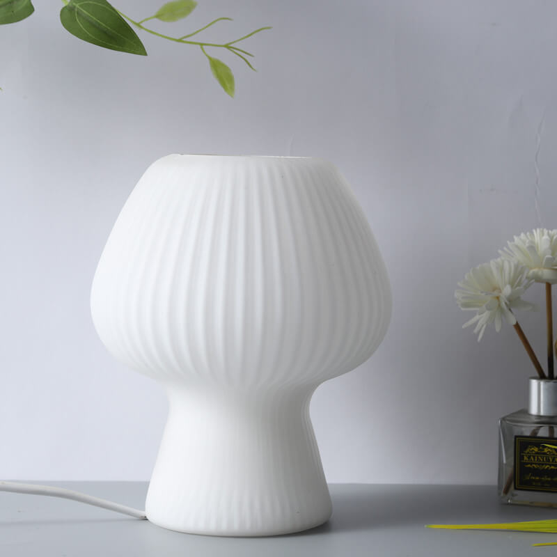 Modern Minimalist Mushroom 1-Light Glass Table Lamp For Bedside Lumendat
