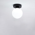 Modern Simple Glass Round Ball 1-Light Semi-Flush Mount Ceiling Light Lumendat