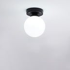 Modern Simple Glass Round Ball 1-Light Semi-Flush Mount Ceiling Light Lumendat