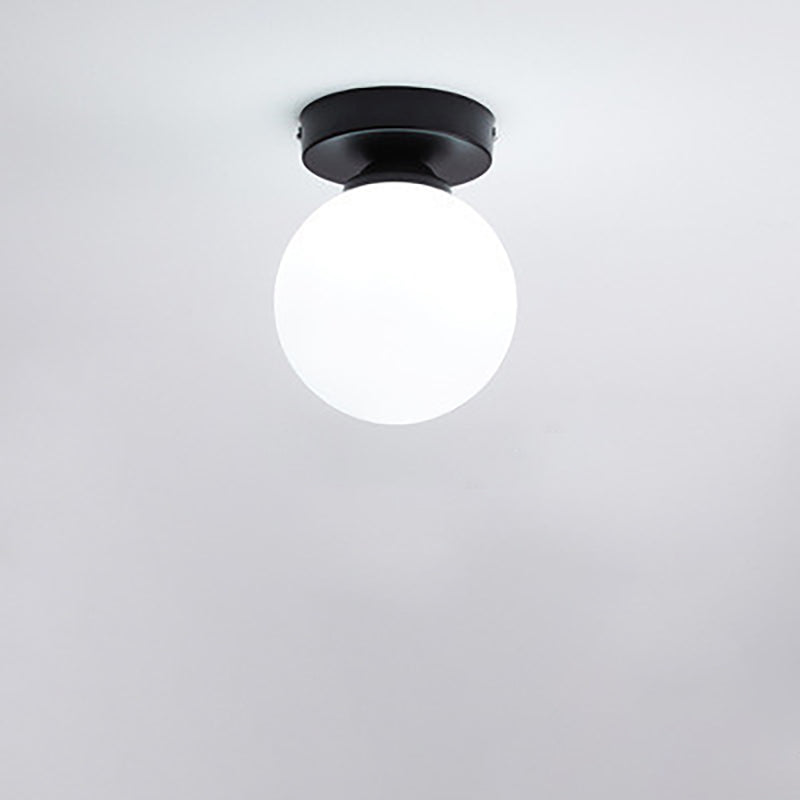 Modern Simple Glass Round Ball 1-Light Semi-Flush Mount Ceiling Light Lumendat